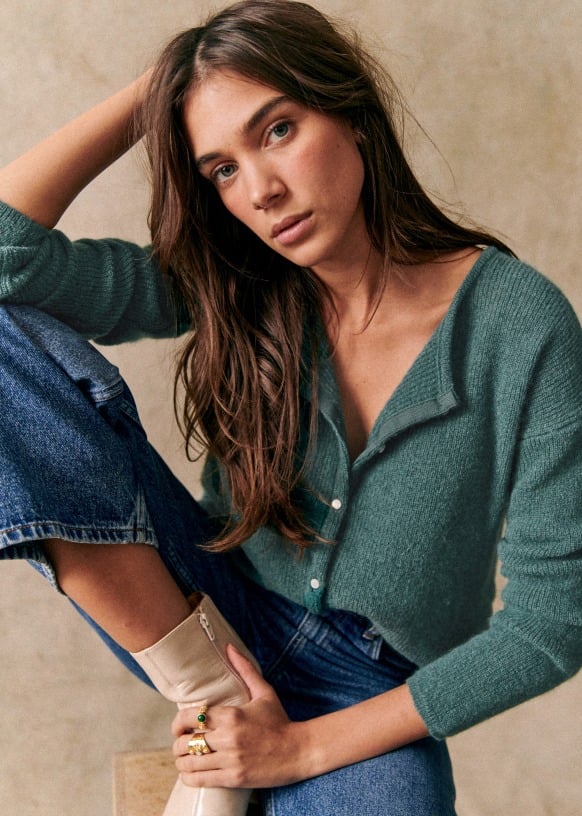 Women's Knit Cardigan V-Neck Long Sleeve Button-Front Casual Sweater