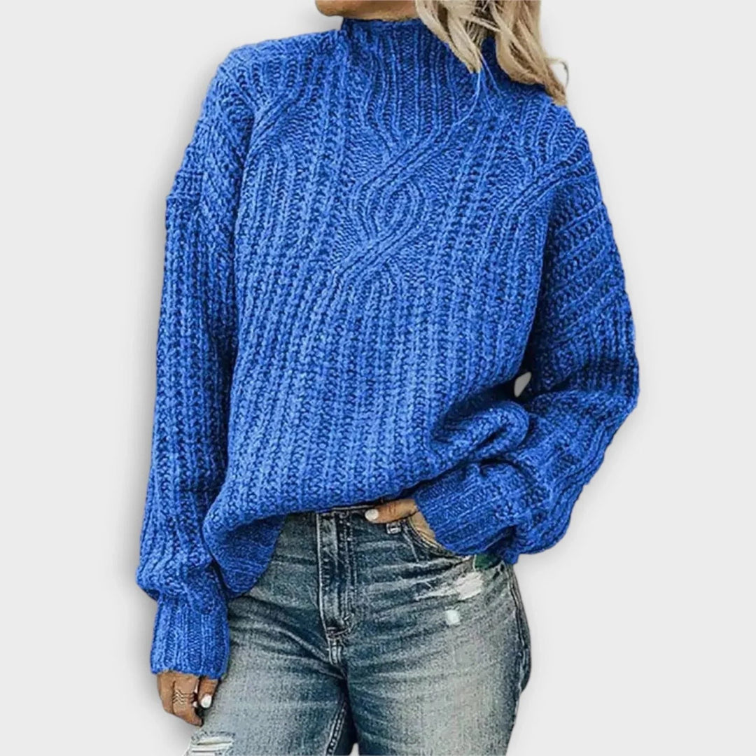 Edith | Ribbed Knit High-Neck Sweater for Women