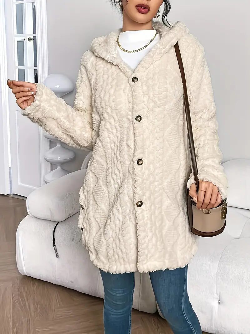 Erin | Fleece Oversized Hooded Cardigan for Women