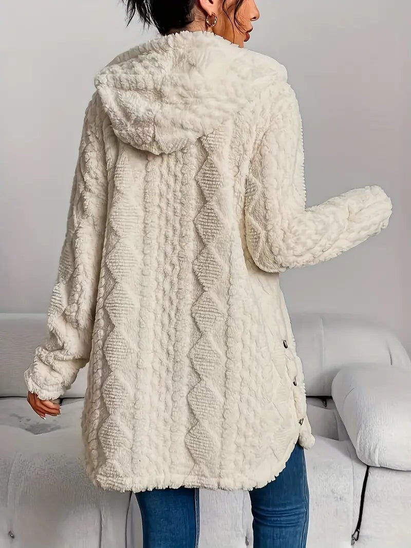 Erin | Fleece Oversized Hooded Cardigan for Women