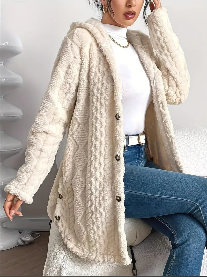 Erin | Fleece Oversized Hooded Cardigan for Women
