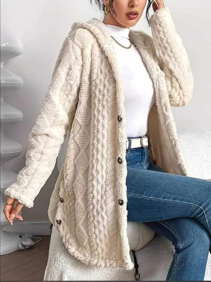 Erin | Fleece Oversized Hooded Cardigan for Women