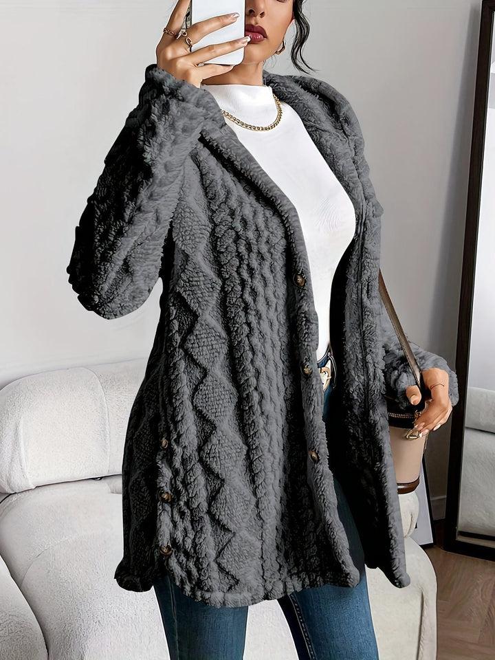 Erin | Fleece Oversized Hooded Cardigan for Women
