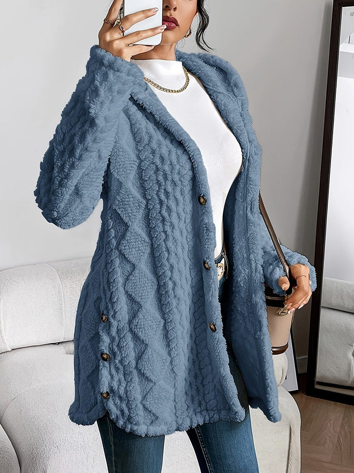 Erin | Fleece Oversized Hooded Cardigan for Women