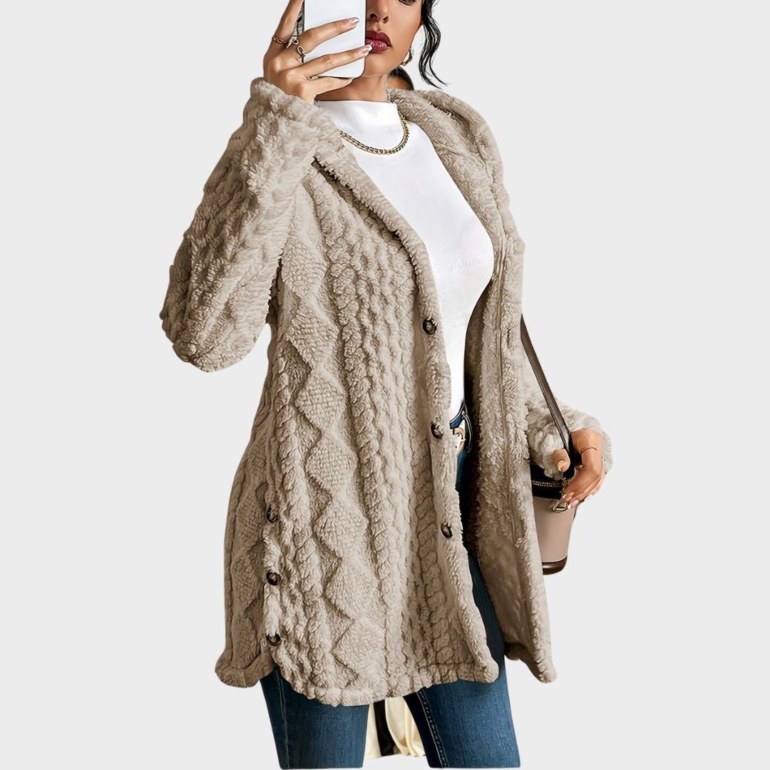 Erin | Fleece Oversized Hooded Cardigan for Women