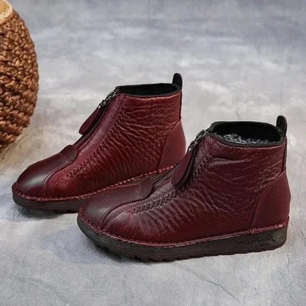 Eulalia | Fleece-Lined Ankle Boots with Zip Closure for Women