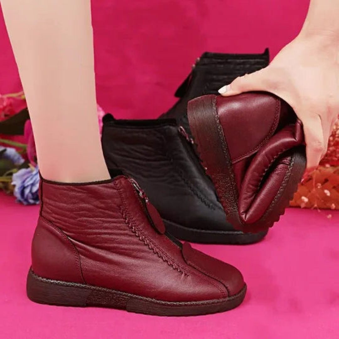 Eulalia | Fleece-Lined Ankle Boots with Zip Closure for Women