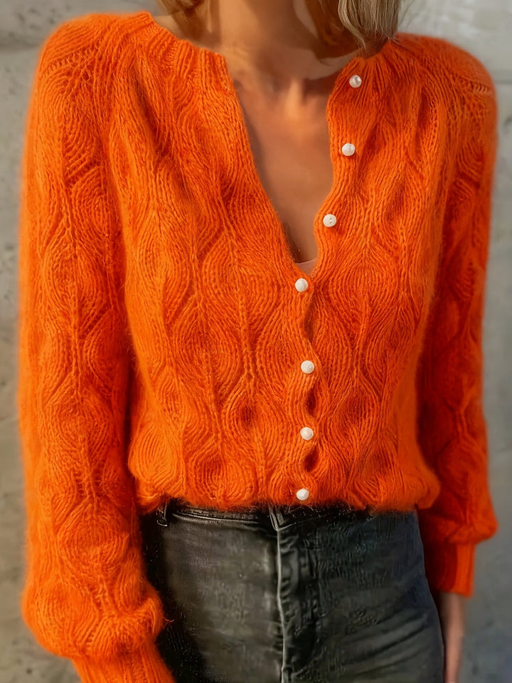 Jolene | Women's Faux Mink Pearl Button Cardigan