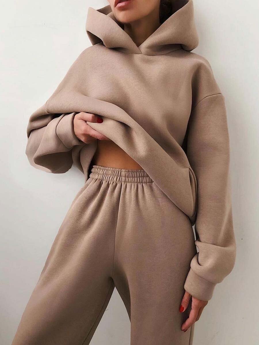 Sofia Casual Hooded Two-Piece Suit