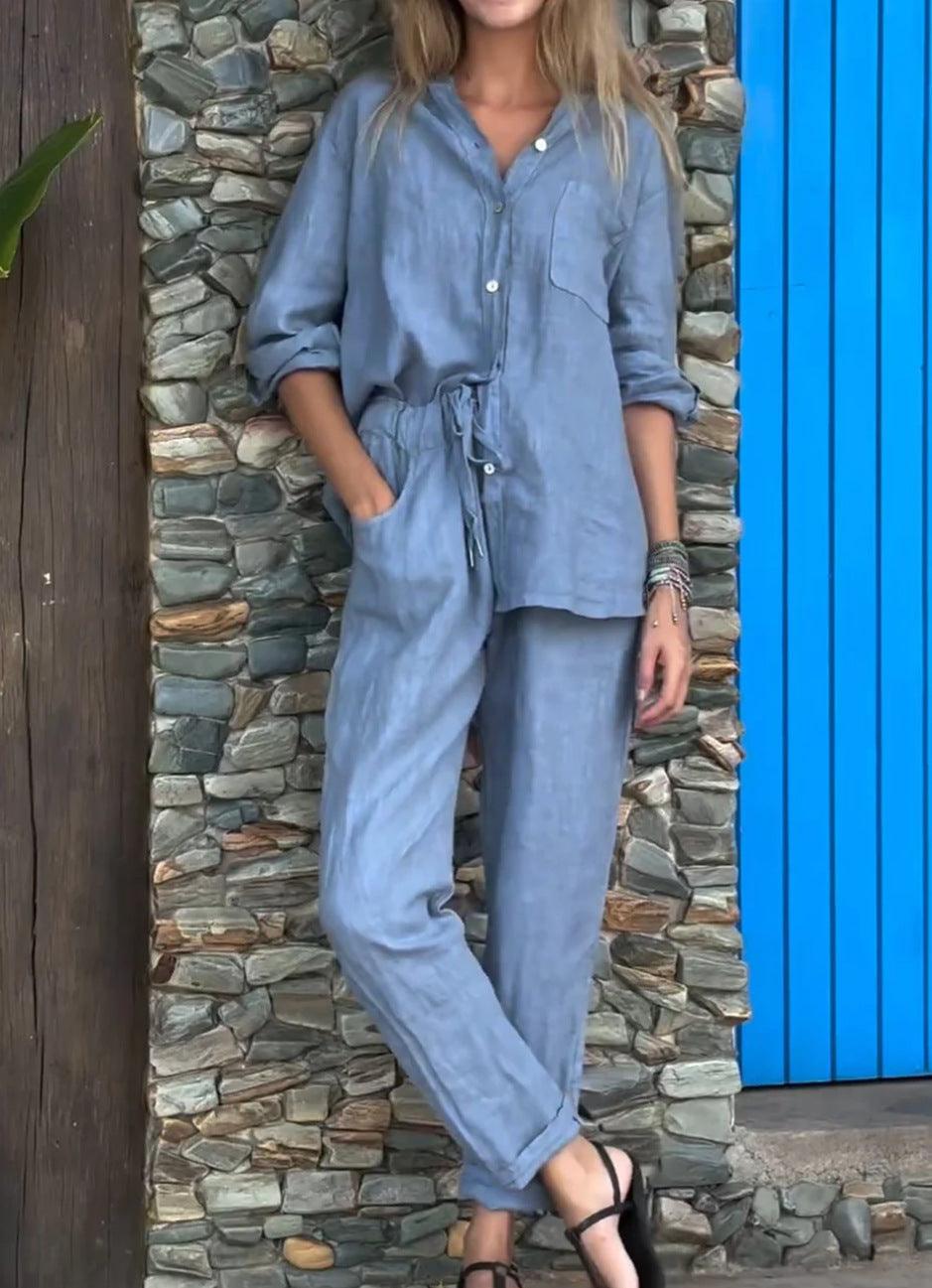 Liam V-Neck Shirt & Pants Set