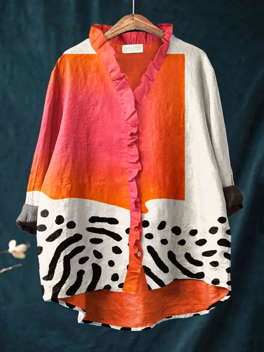 Rikke | V-Neck Linen Blouse for Women