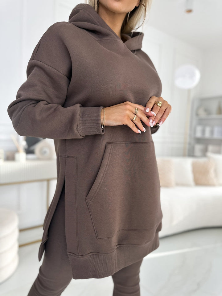 Sienna Solid Color Hoodie and Lined Leggings Set