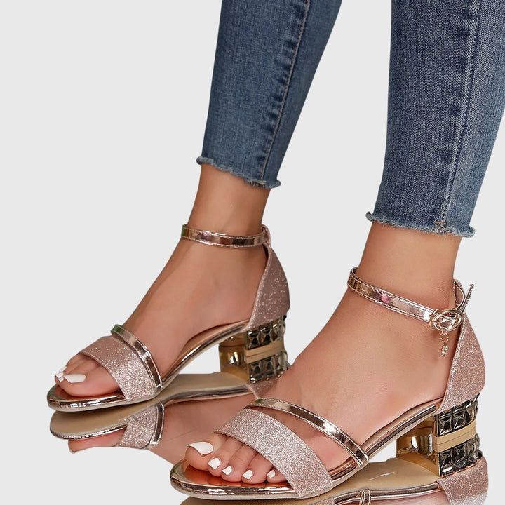 Irina | Ankle Strap Block Heel Sandals for Women