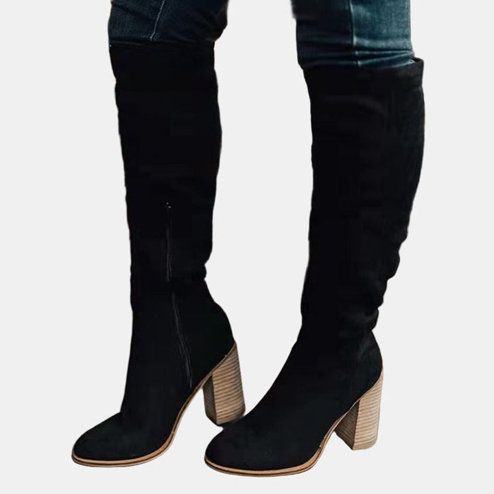 Flavia | Stretch Over-the-Knee Block Heel Boots for Women