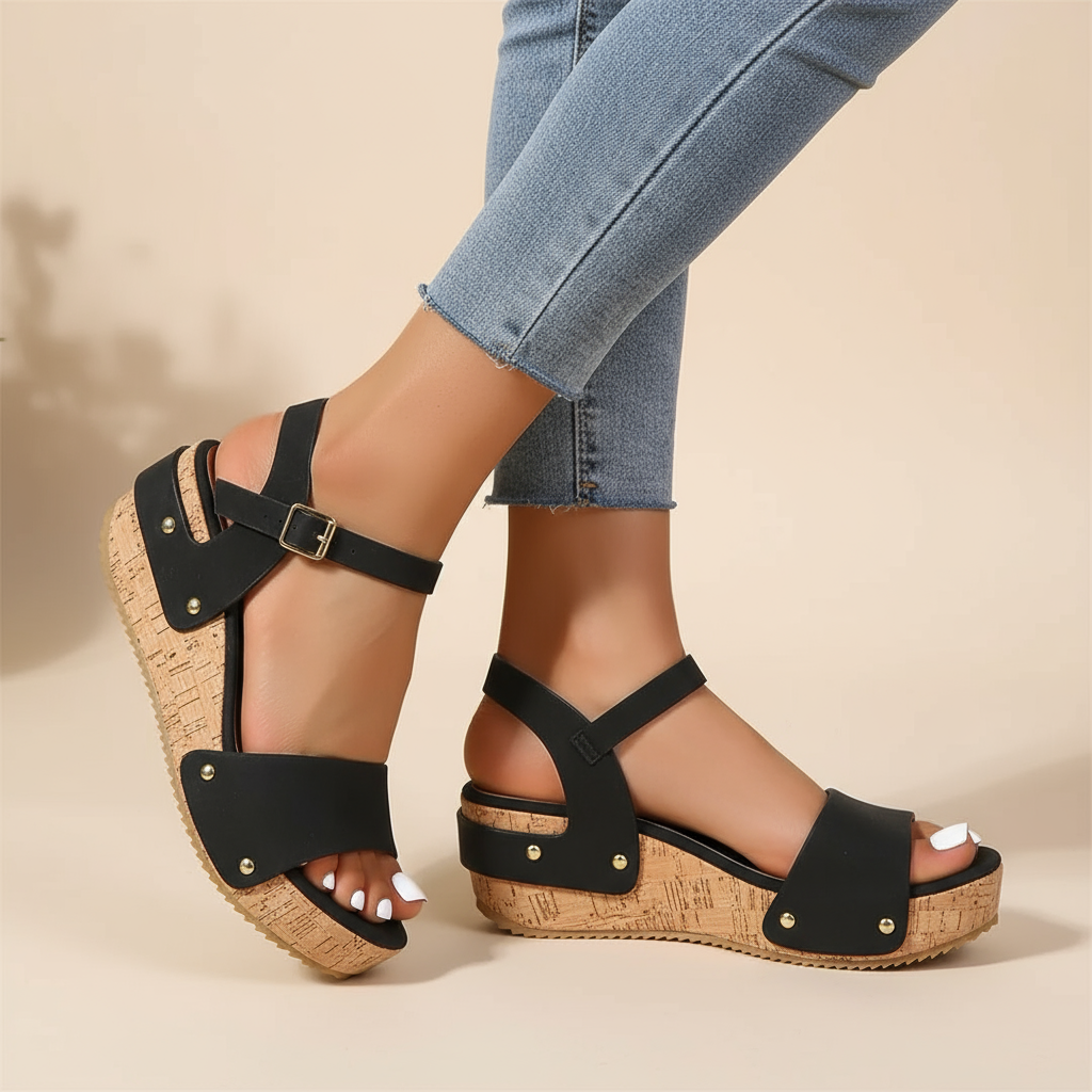 Daniela – Elegant Lift Wedge Sandals