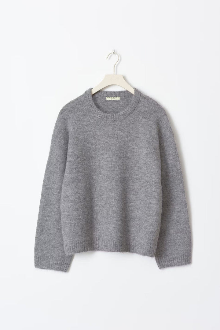Women's Oversized Balloon Sleeve Sweater – Round Neck Knit Pullover