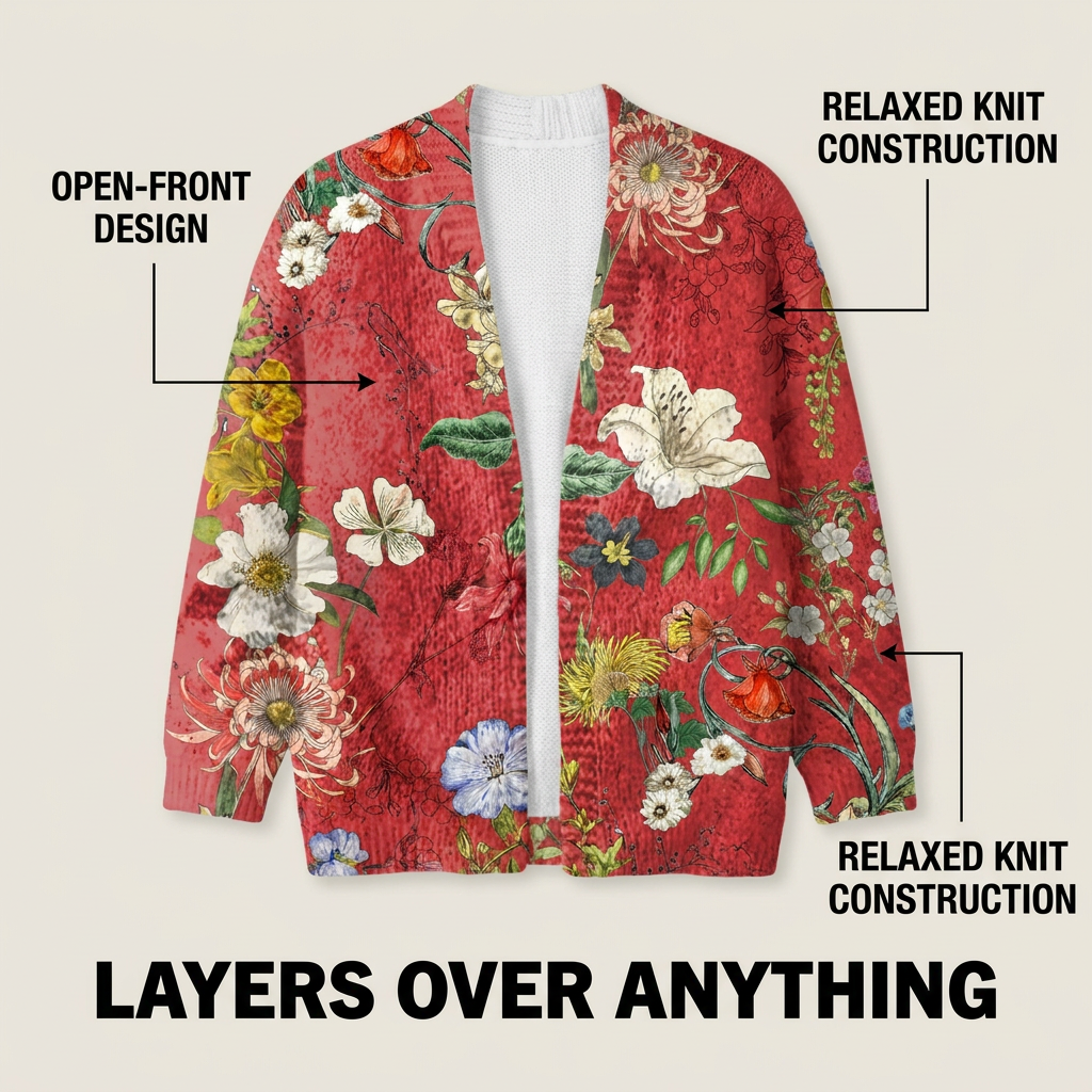 Lena | Button-Down Floral Print Cardigan Sweater for Women