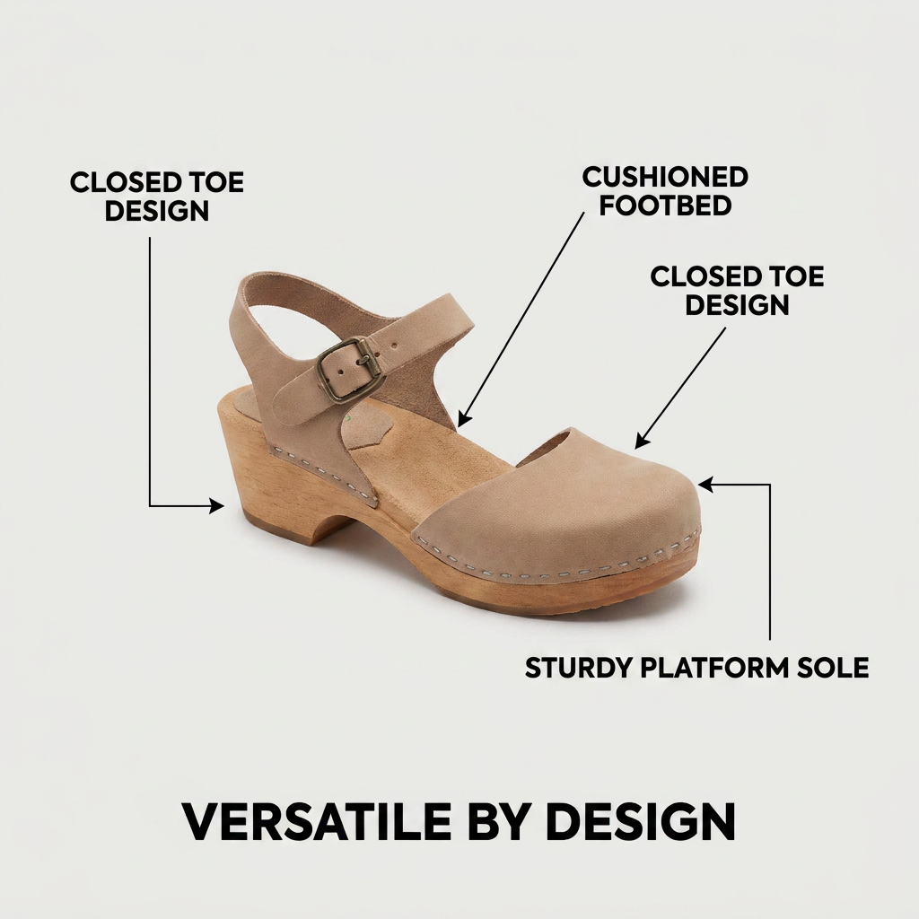 Joy | Platform Ankle Strap Clogs for Women