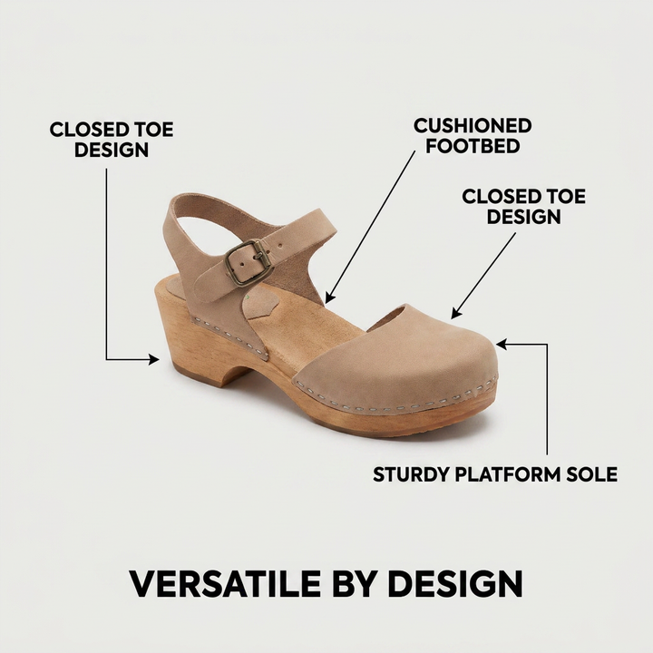 Joy | Platform Ankle Strap Clogs for Women