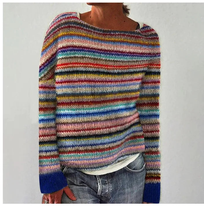 Women's Norwegian Fair Isle Sweater – Nordic Crew Neck Knit Pullover