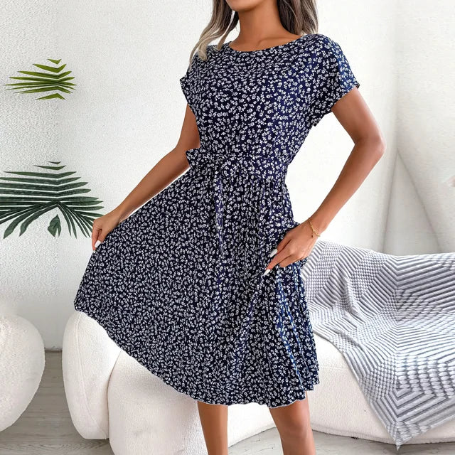 Fena - Floral Pleated Midi Dress