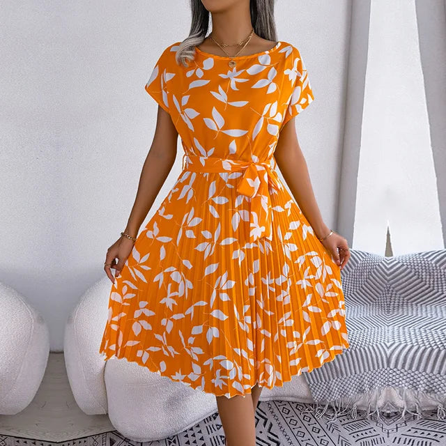 Fena - Floral Pleated Midi Dress