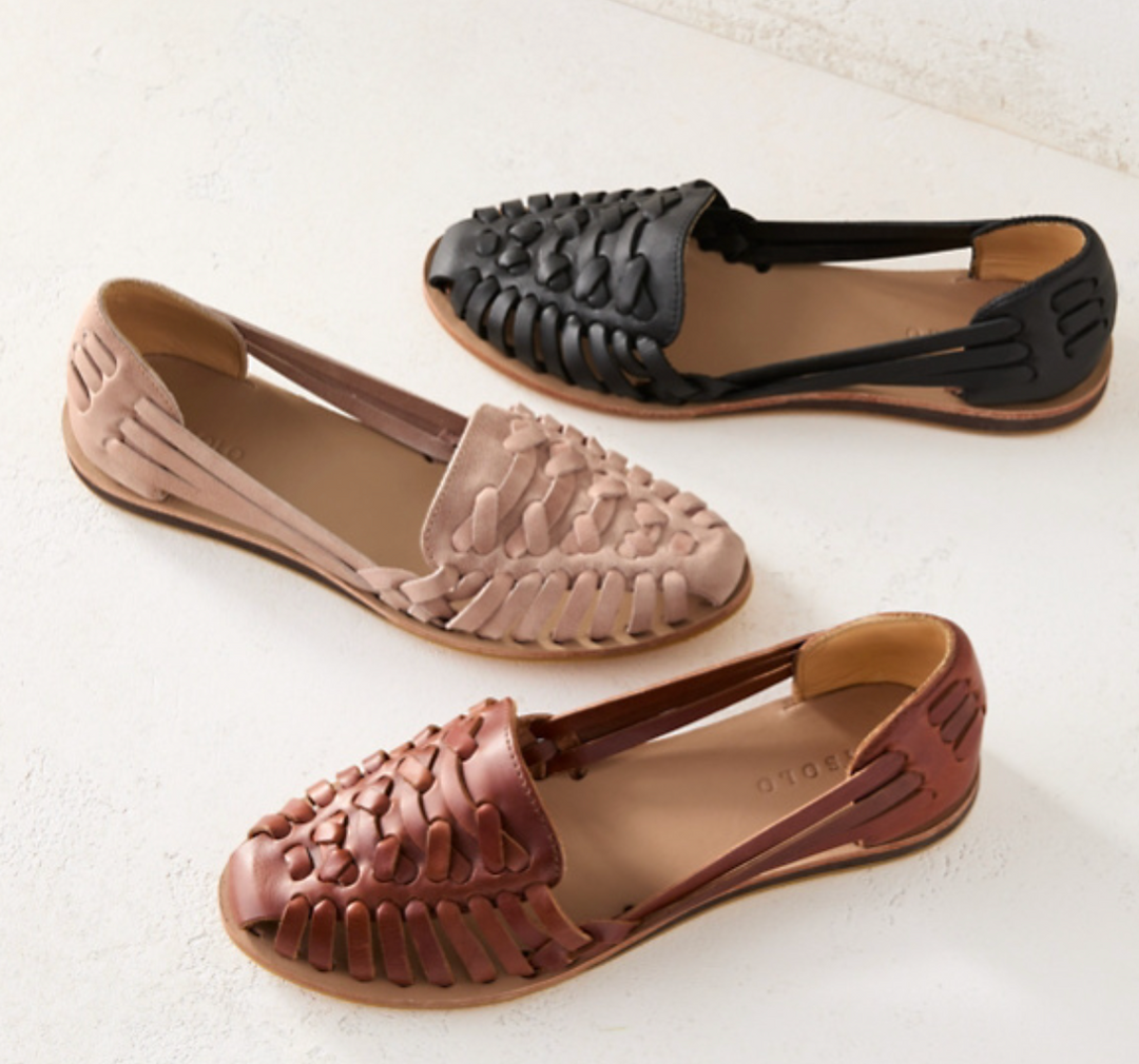 Woven Flat Sandals with Open Toe for Women
