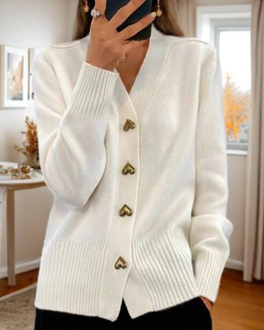 Jelena | Ribbed Knit Button-Up Cardigan for Women