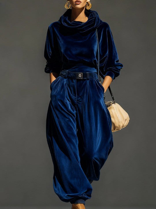 Vivienne Velvet Hoodie and Trousers Set