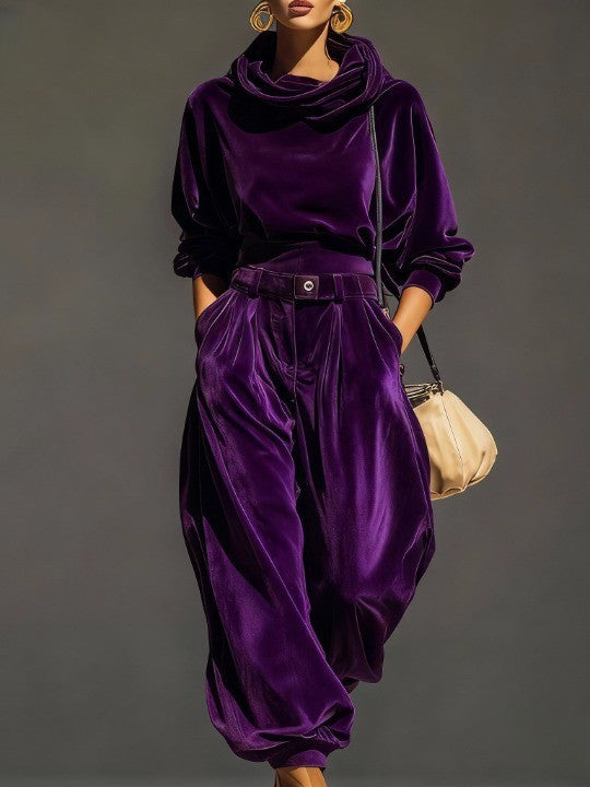 Vivienne Velvet Hoodie and Trousers Set