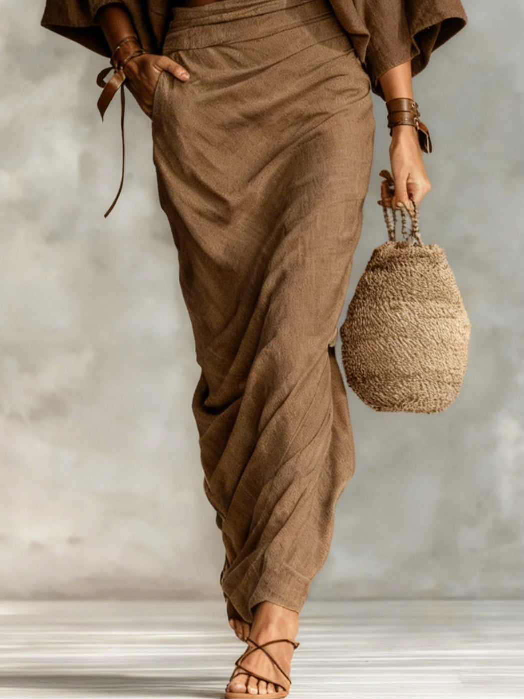 Lila Batwing Sleeve Top and Long Skirt Set