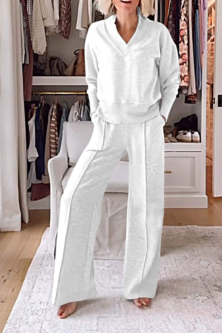 Samantha V-neck Top & Pants Set