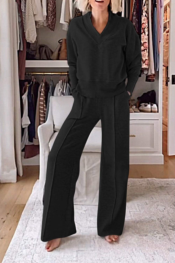 Samantha V-neck Top & Pants Set