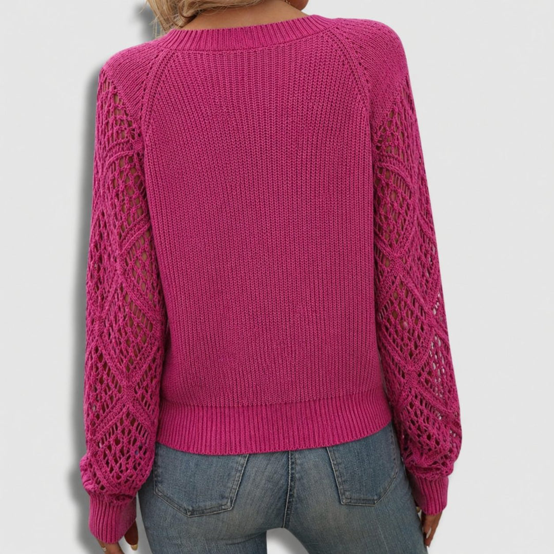 Konstanze | Ribbed Knit Sweater with V-Neck for Women