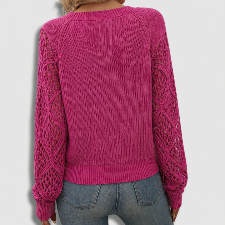 Konstanze | Ribbed Knit Sweater with V-Neck for Women