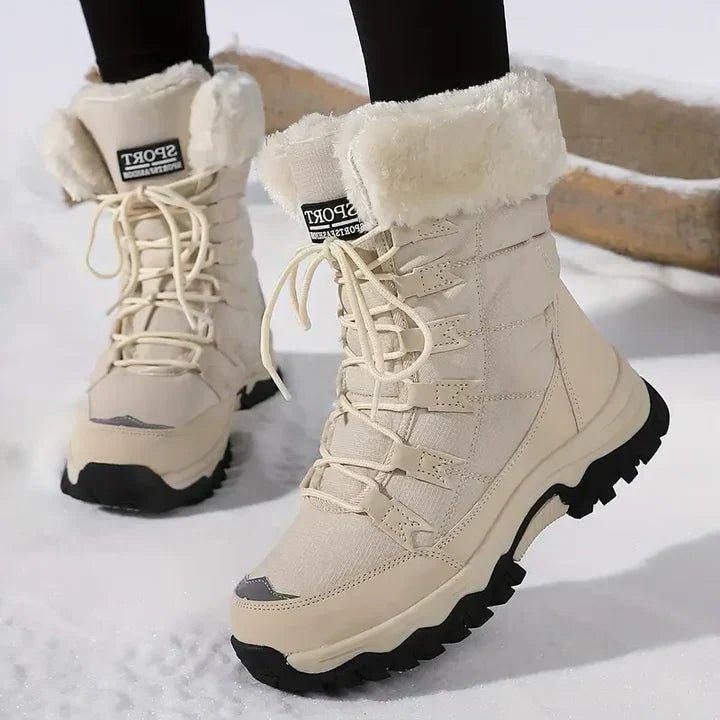 Winter Boots with Faux Fur Lining and Lace-Up for Women
