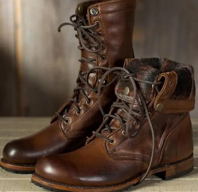 Mid-Calf Boots with Lace-Up for Women