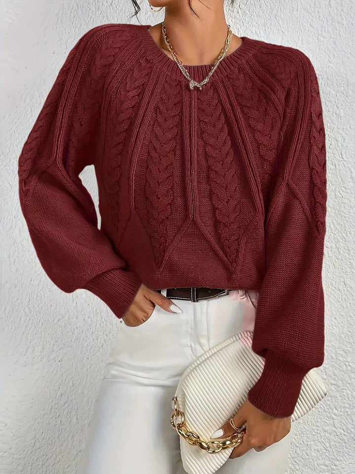 Linnea | Cable Knit Sweater with Crew Neck for Women