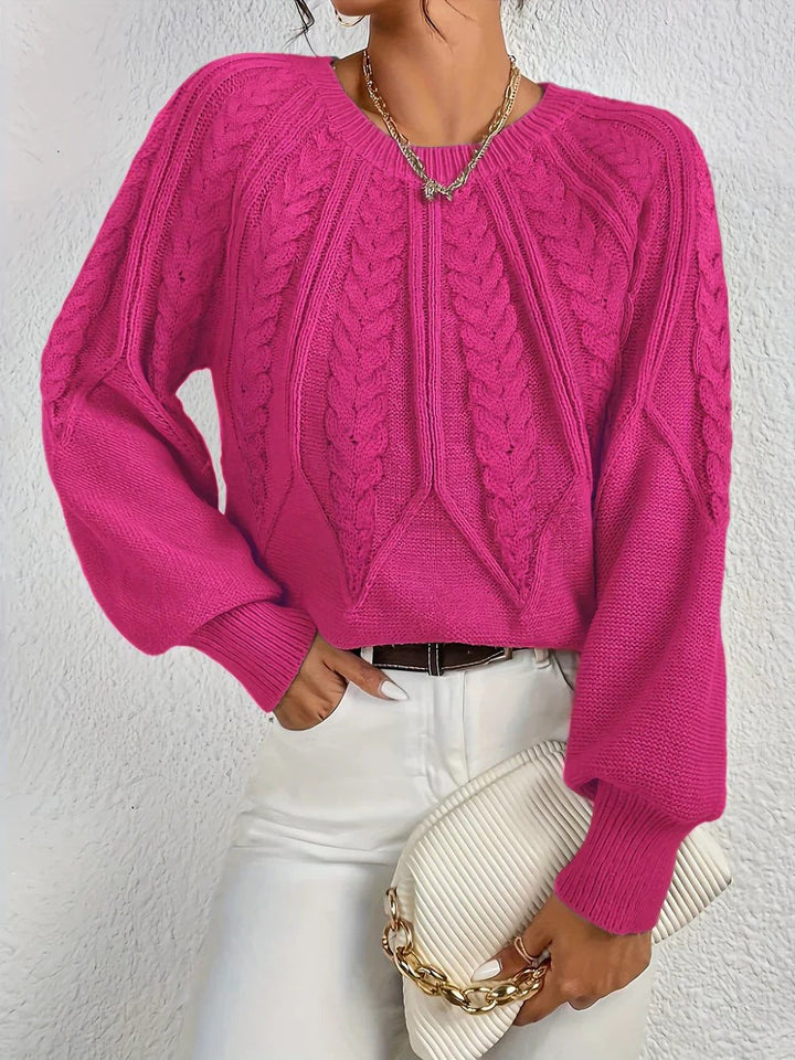 Linnea | Cable Knit Sweater with Crew Neck for Women