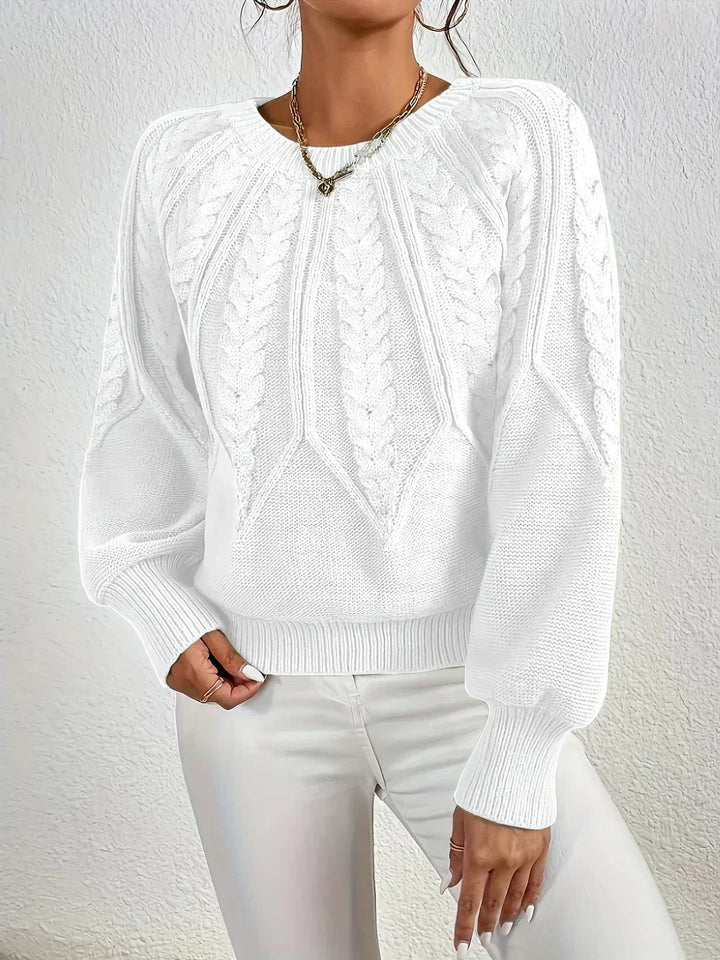 Linnea | Cable Knit Sweater with Crew Neck for Women