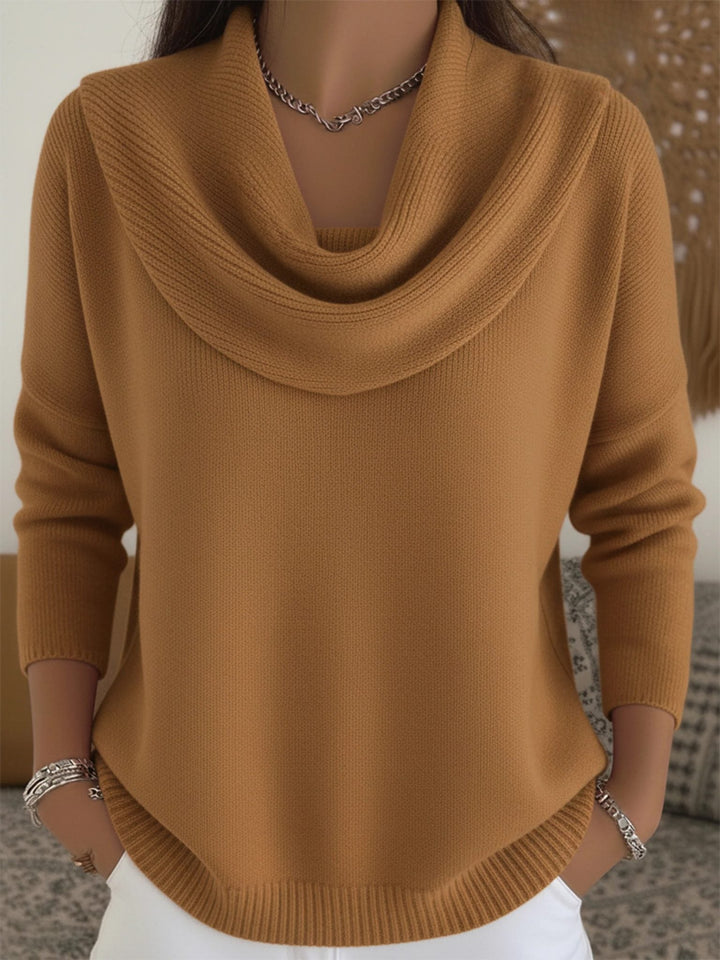 Lourdes | Knit Jumper with Cowl Neck and Long Sleeves for Women