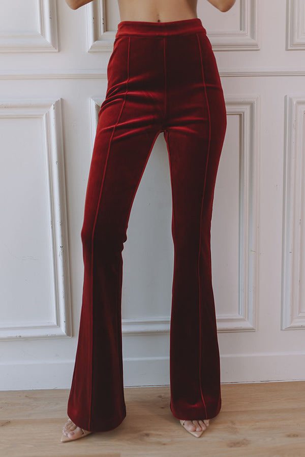 Madeleva | Velvet Blazer Suit Set with Flare Pants for Women