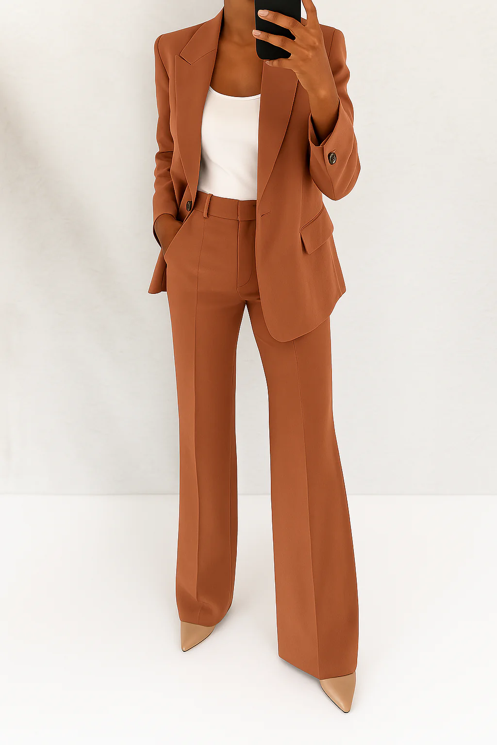 Wide Leg Blazer Suit Set for Women