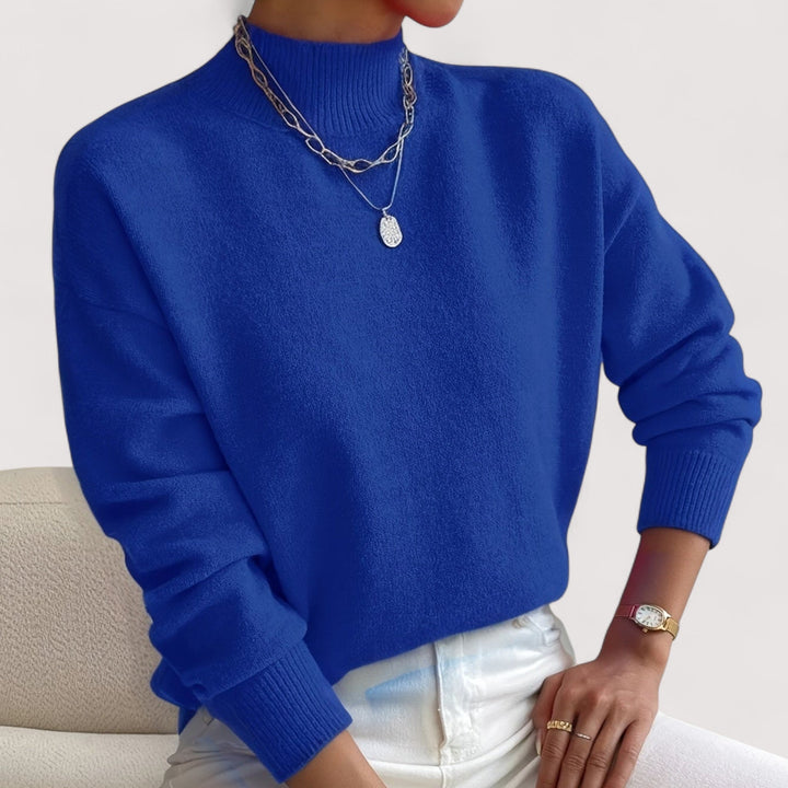 Women's Turtleneck Sweater Mock Neck Long Sleeve Ribbed Knit Pullover