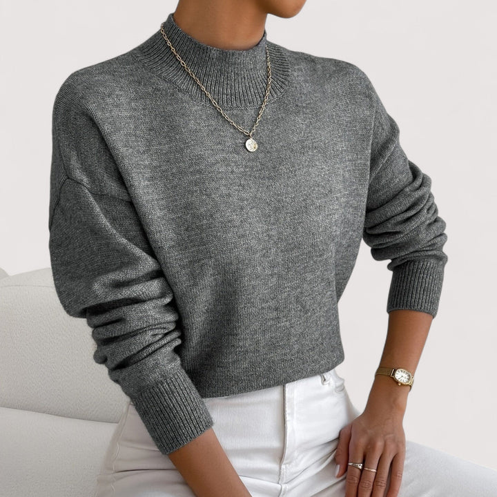 Women's Turtleneck Sweater Mock Neck Long Sleeve Ribbed Knit Pullover