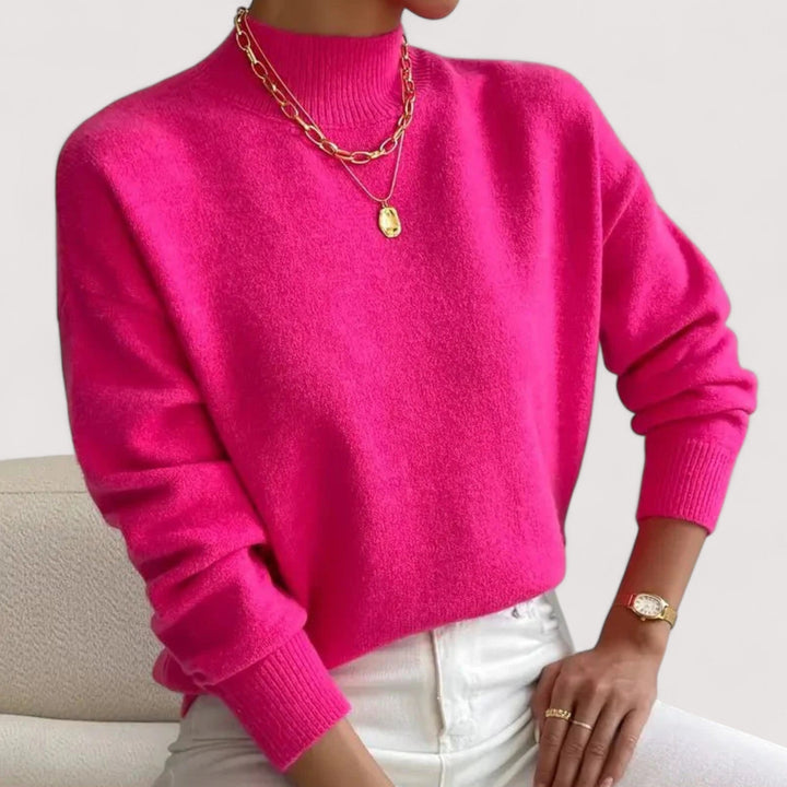 Women's Turtleneck Sweater Mock Neck Long Sleeve Ribbed Knit Pullover