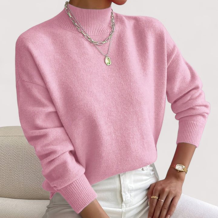 Women's Turtleneck Sweater Mock Neck Long Sleeve Ribbed Knit Pullover