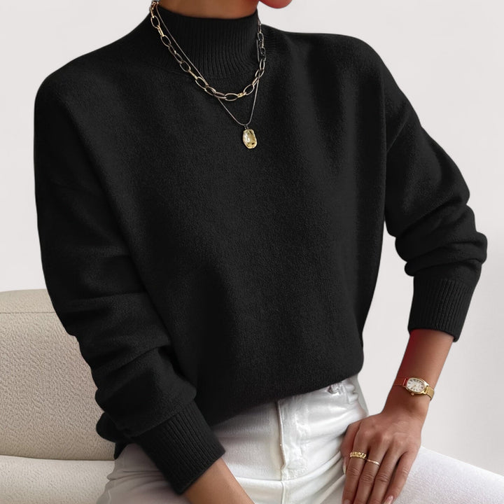 Women's Turtleneck Sweater Mock Neck Long Sleeve Ribbed Knit Pullover