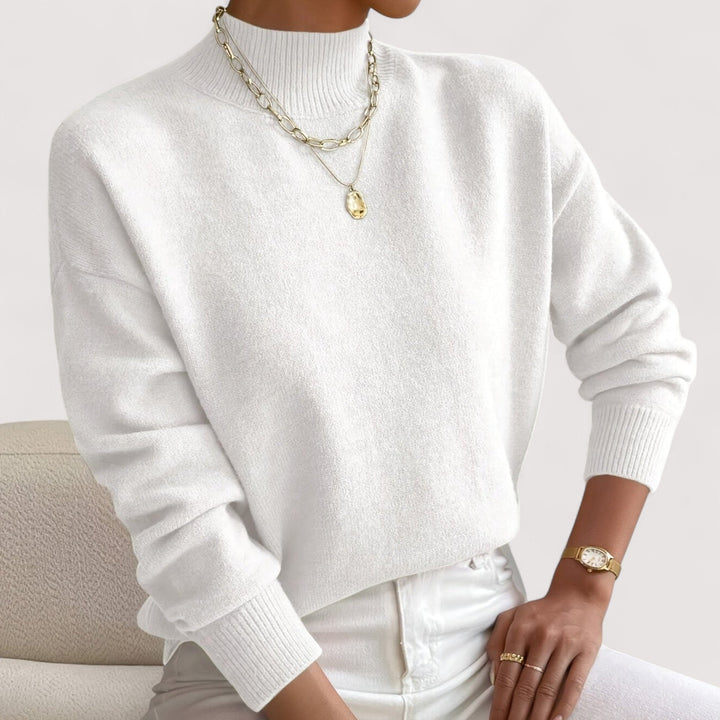 Women's Turtleneck Sweater Mock Neck Long Sleeve Ribbed Knit Pullover