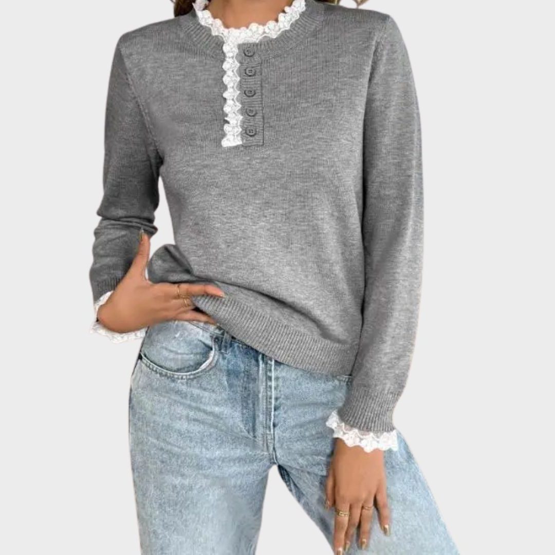 Melodie | Ribbed Knit Sweater with Crew Neck for Women